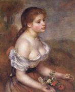 Pierre Renoir Young Girl with Daisies Spain oil painting artist